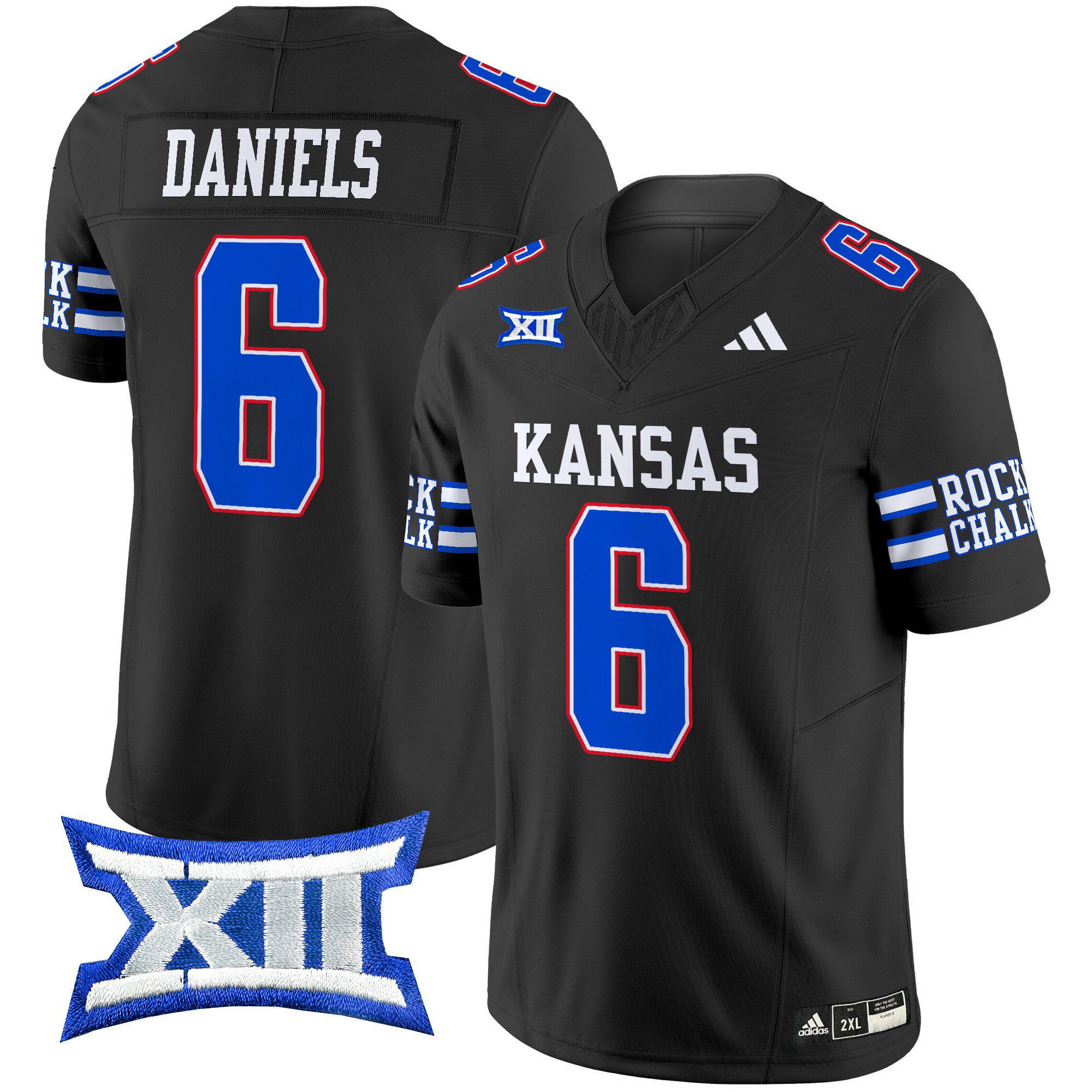 Men Kansas Jayhawks #6 Daniels Black 2024 Vapor Limited NCAA Jersey